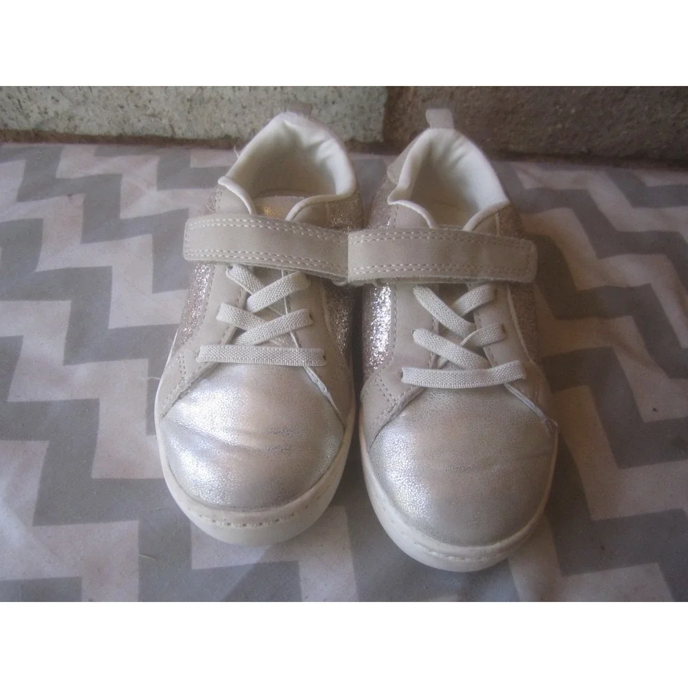 Carter's Shoes Girls 9M Sparkling Hook and Loop Lace Up Perrie Sneakers